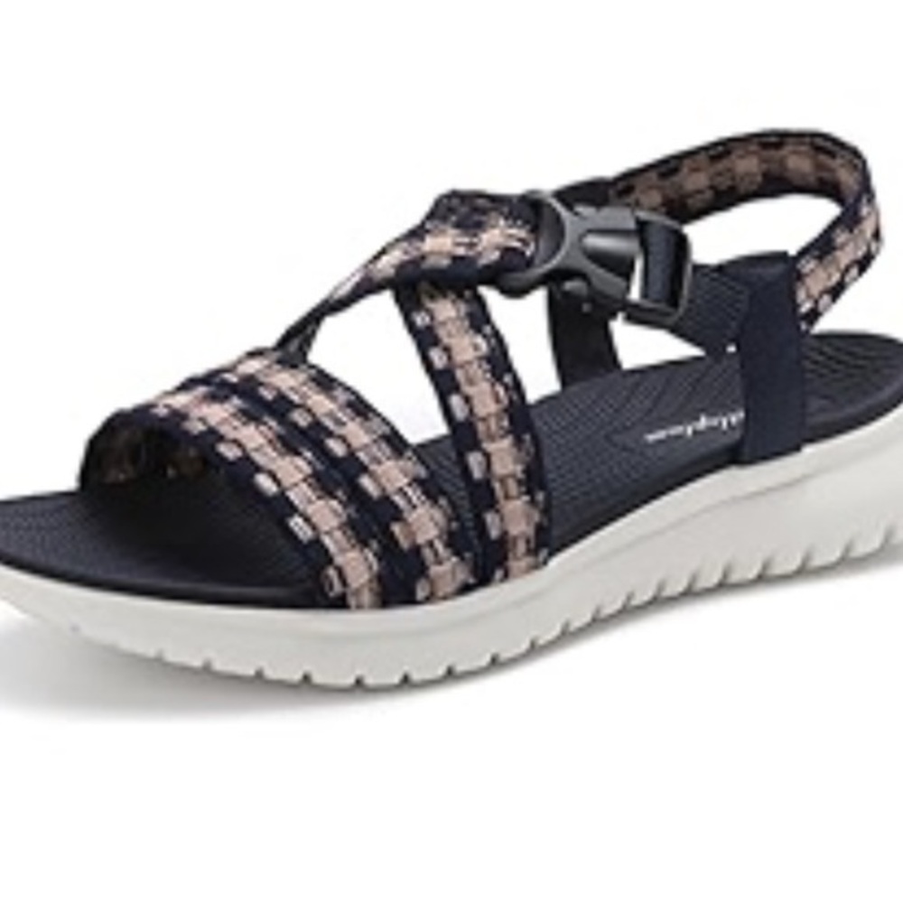 Littleplum Women's Sandals Arch Knitting Style Sports Non Slip Flat Pink Size 38